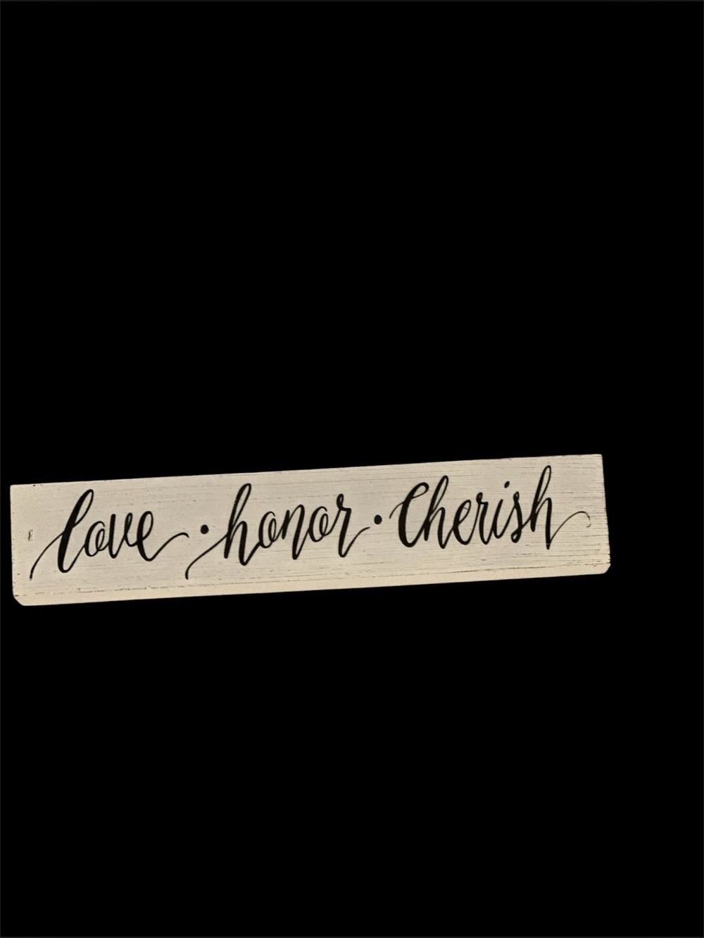 Cream 'Love • Honor • Cherish' Script Wooden Wall Sign